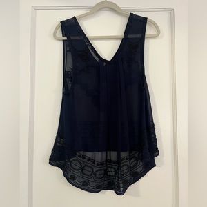 Sheer Beaded Free People Top